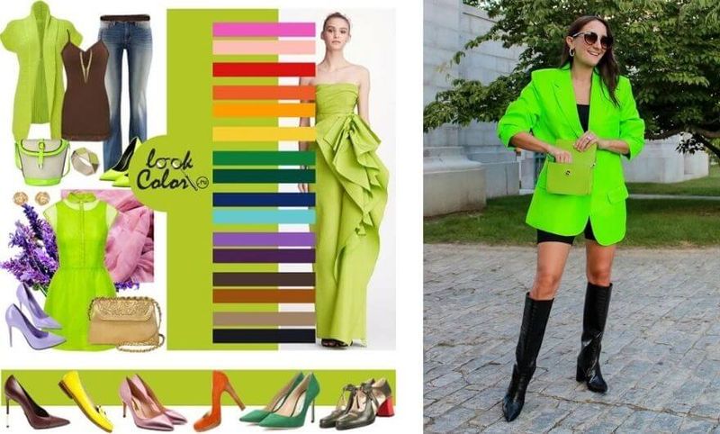 Imagem de cores e tonalidades que combinam com verde lima