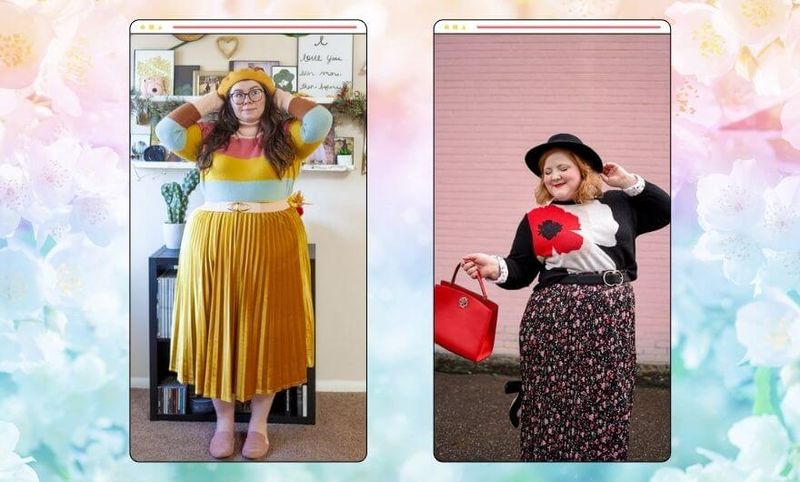 colagem de duas fotos lado a lado de duas mulheres usando roupas criativas e chamativas